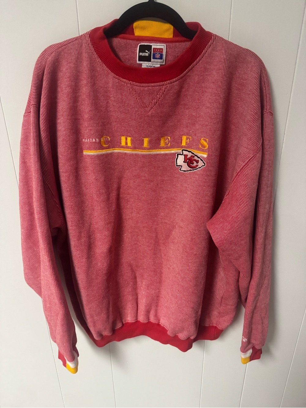 PUMA Kansas City Chiefs Red Embroidered Crewneck Sweatshirt